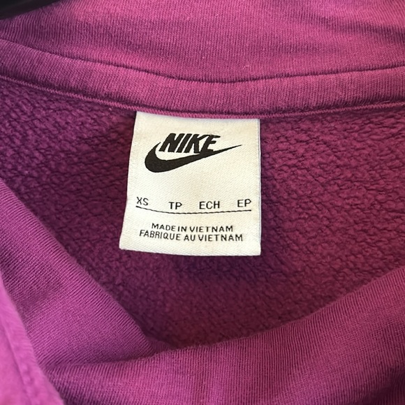 Nike Women's Funnel Neck Swoosh Check Logo Hoodie Pullover Pocket Size XS - Picture 6 of 9